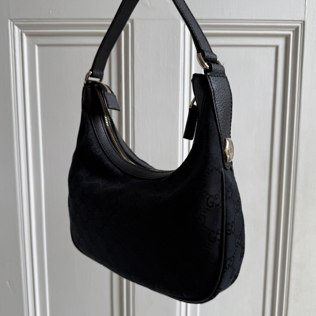Gucci GG Canvas Black Shoulder Bag