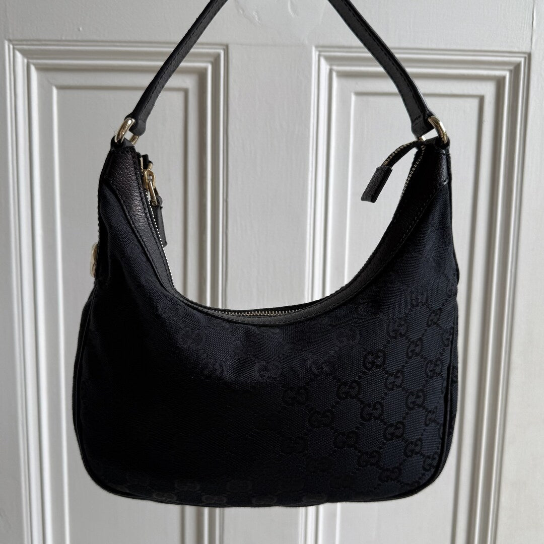 Gucci GG Canvas Black Shoulder Bag
