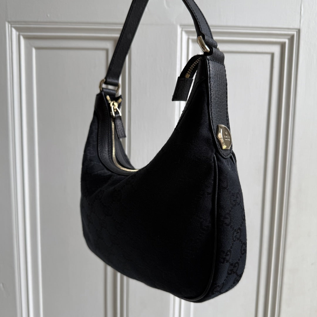 Gucci GG Canvas Black Shoulder Bag