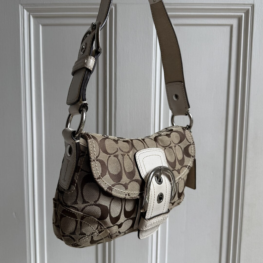 Coach Signature Soho White Shoulder Bag