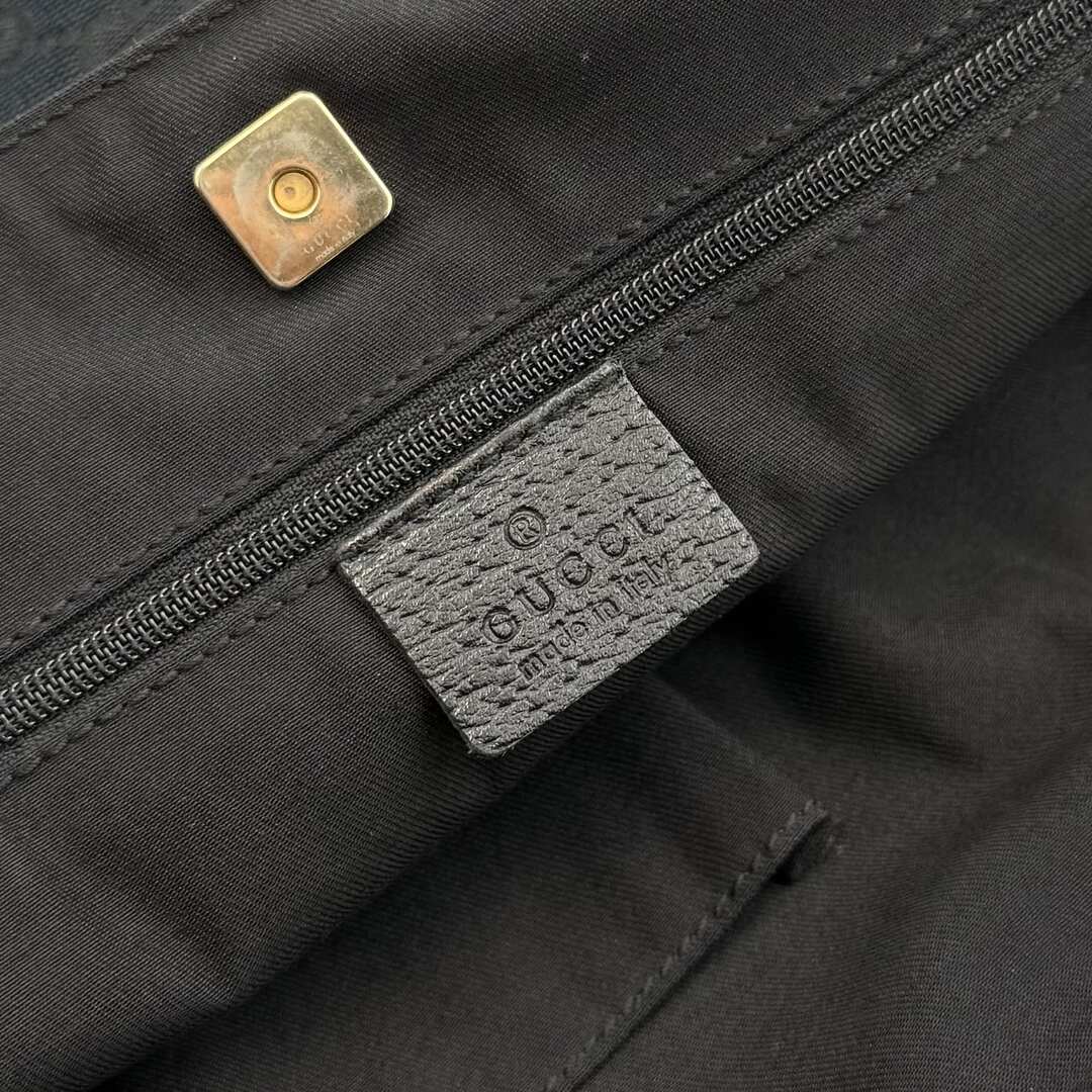 Gucci GG Canvas Abbey D-Ring Pocket Black Tote Bag