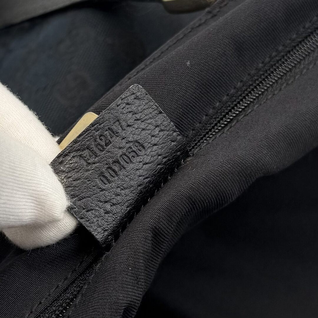 Gucci GG Canvas Abbey D-Ring Pocket Black Tote Bag