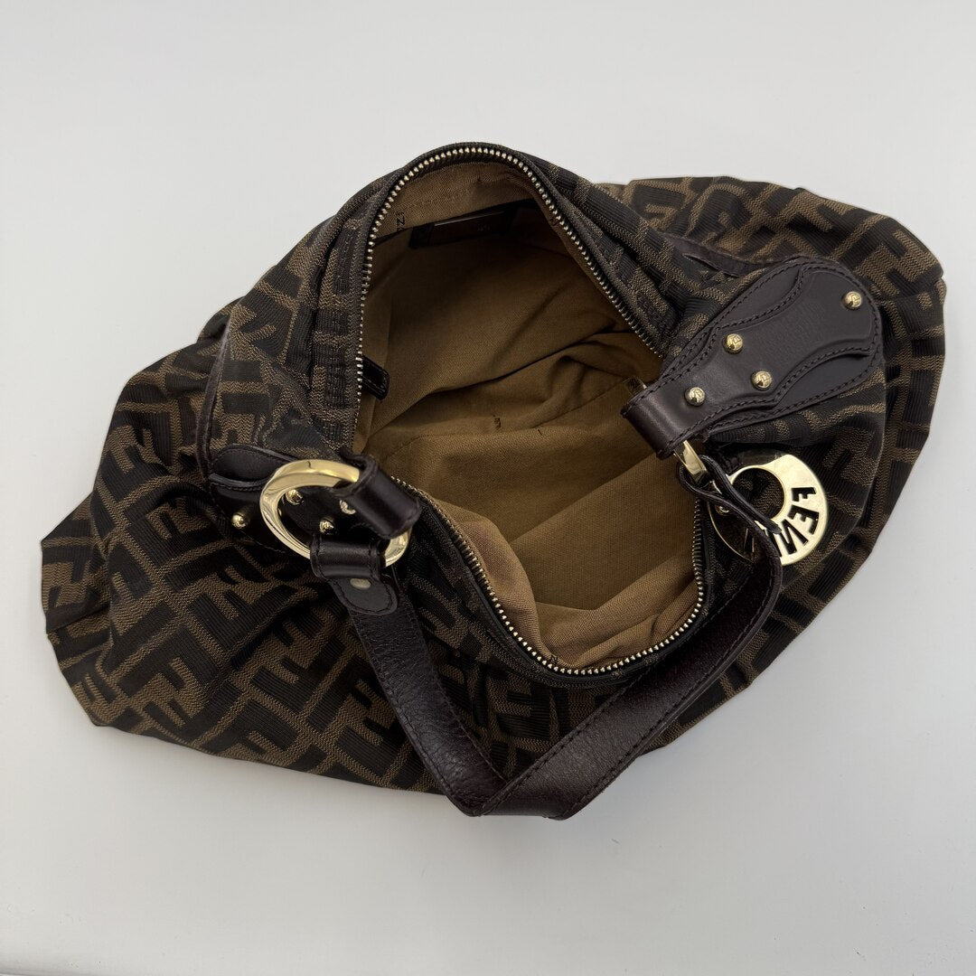 Fendi Zucca Charm Shoulder Bag