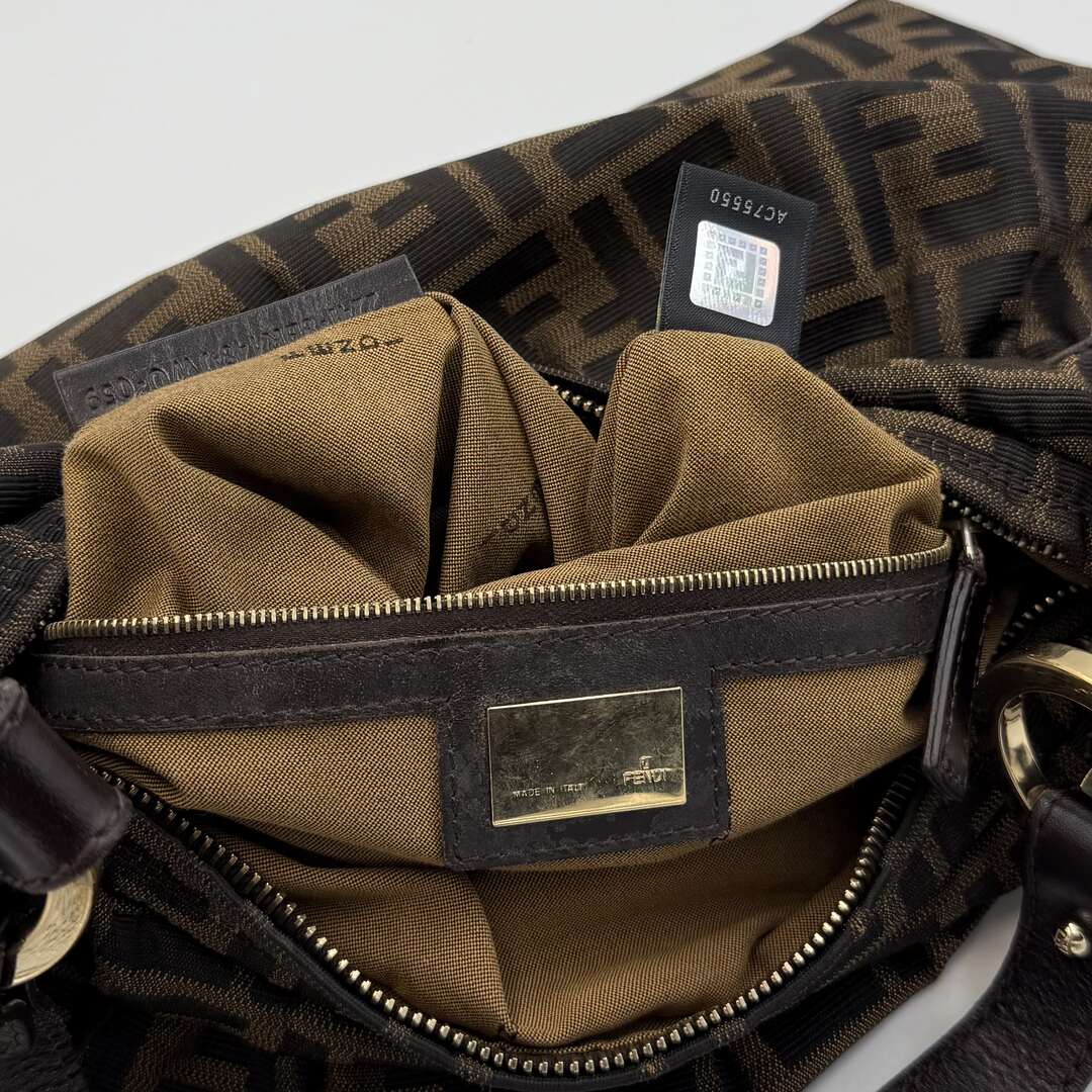 Fendi Zucca Charm Shoulder Bag
