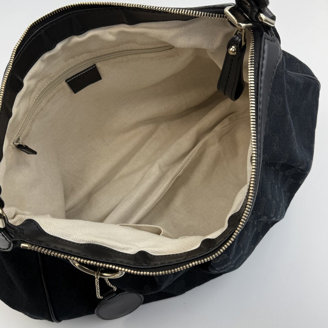 Gucci GG Canvas Sukey Black Tote Bag