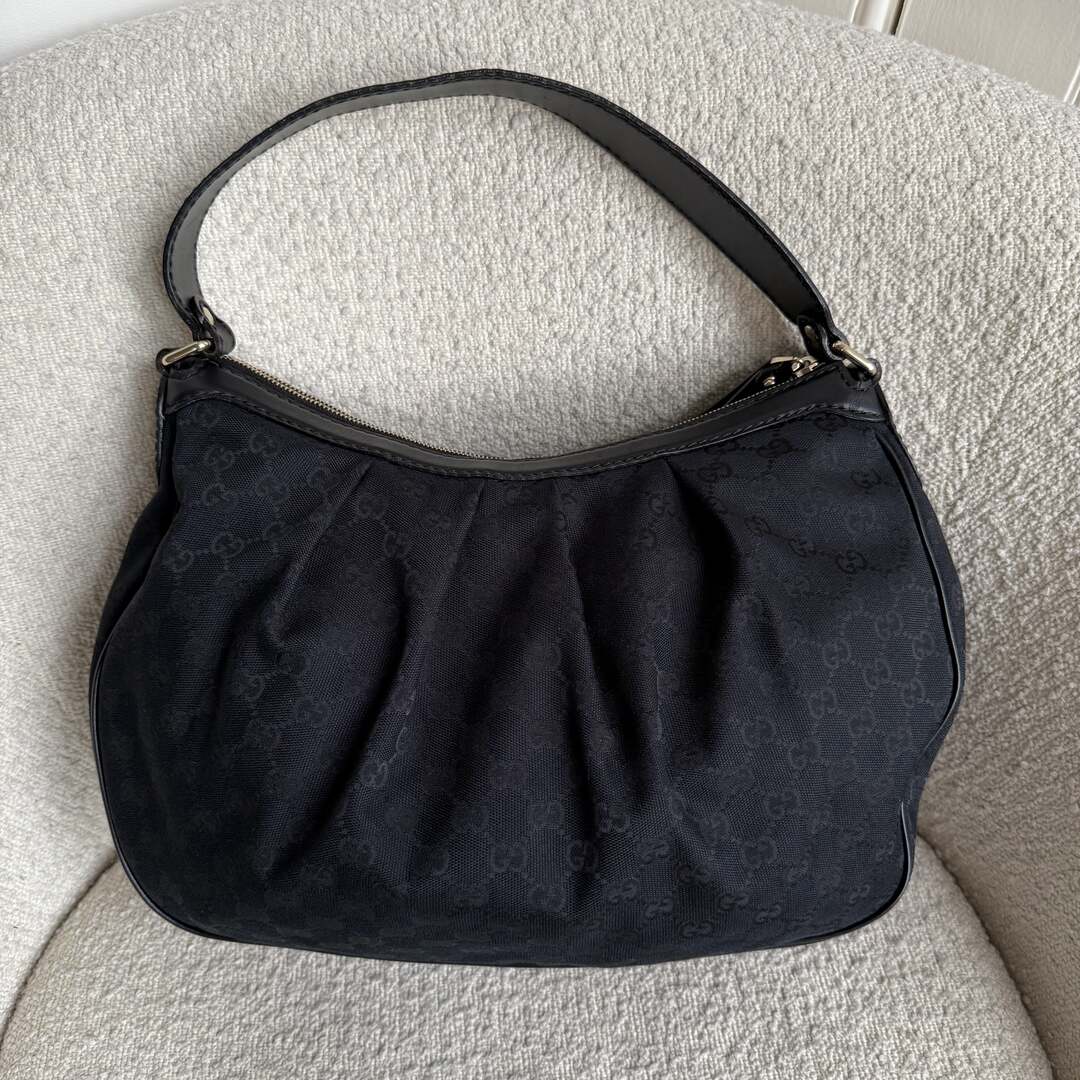 Gucci GG Canvas Sukey Black Tote Bag