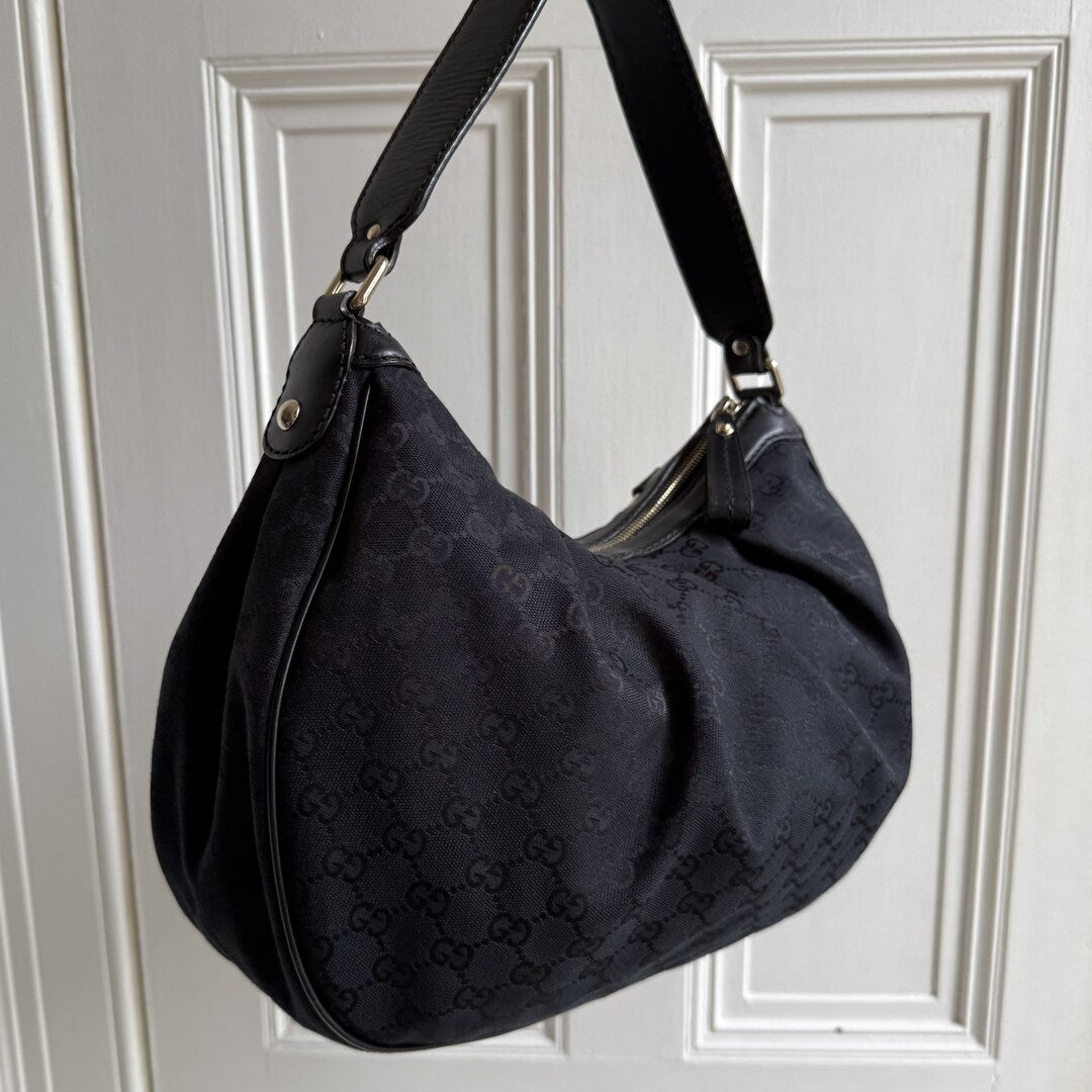 Gucci GG Canvas Sukey Black Tote Bag