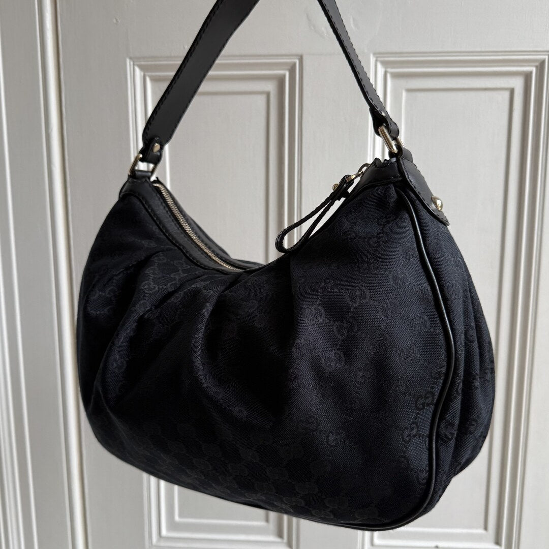 Gucci GG Canvas Sukey Black Tote Bag