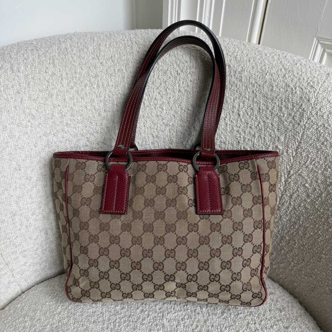 Gucci GG Monogram Canvas Red Tote Bag