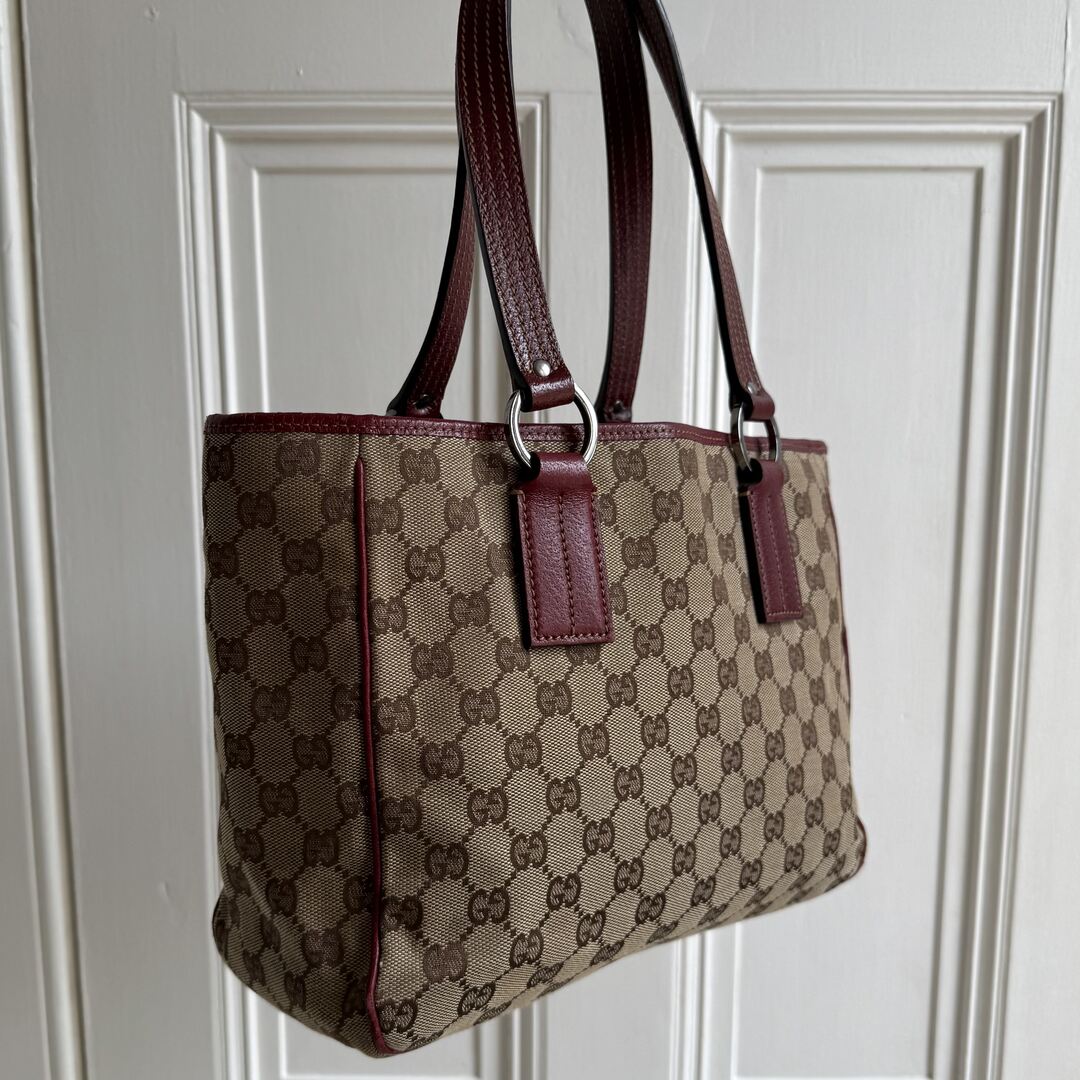 Gucci GG Monogram Canvas Red Tote Bag
