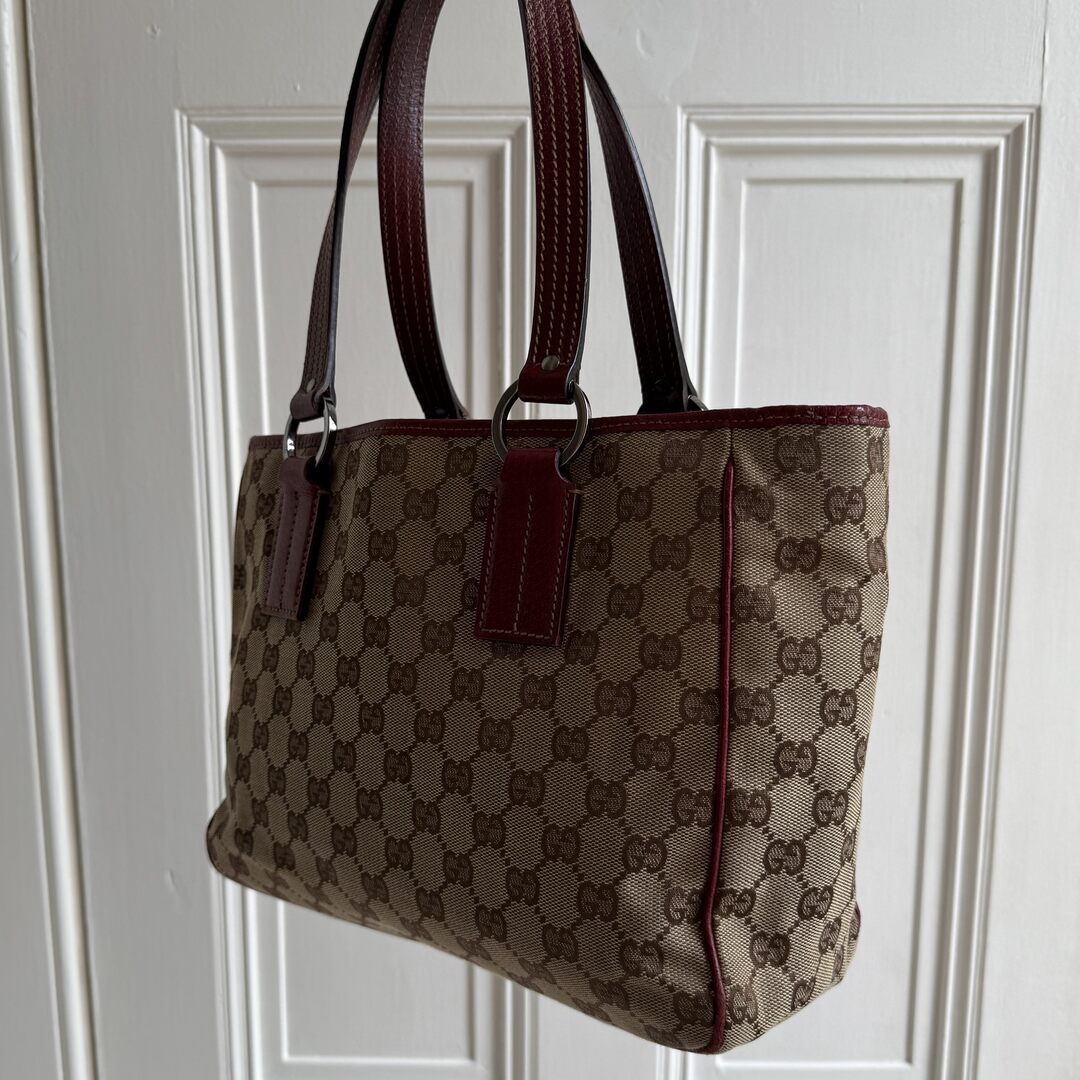 Gucci GG Monogram Canvas Red Tote Bag