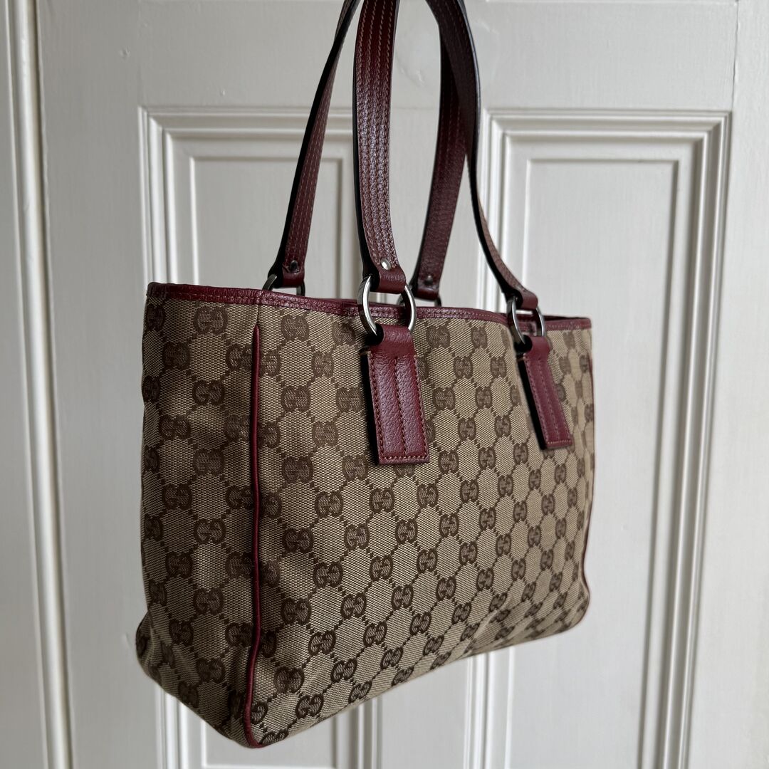Gucci GG Monogram Canvas Red Tote Bag