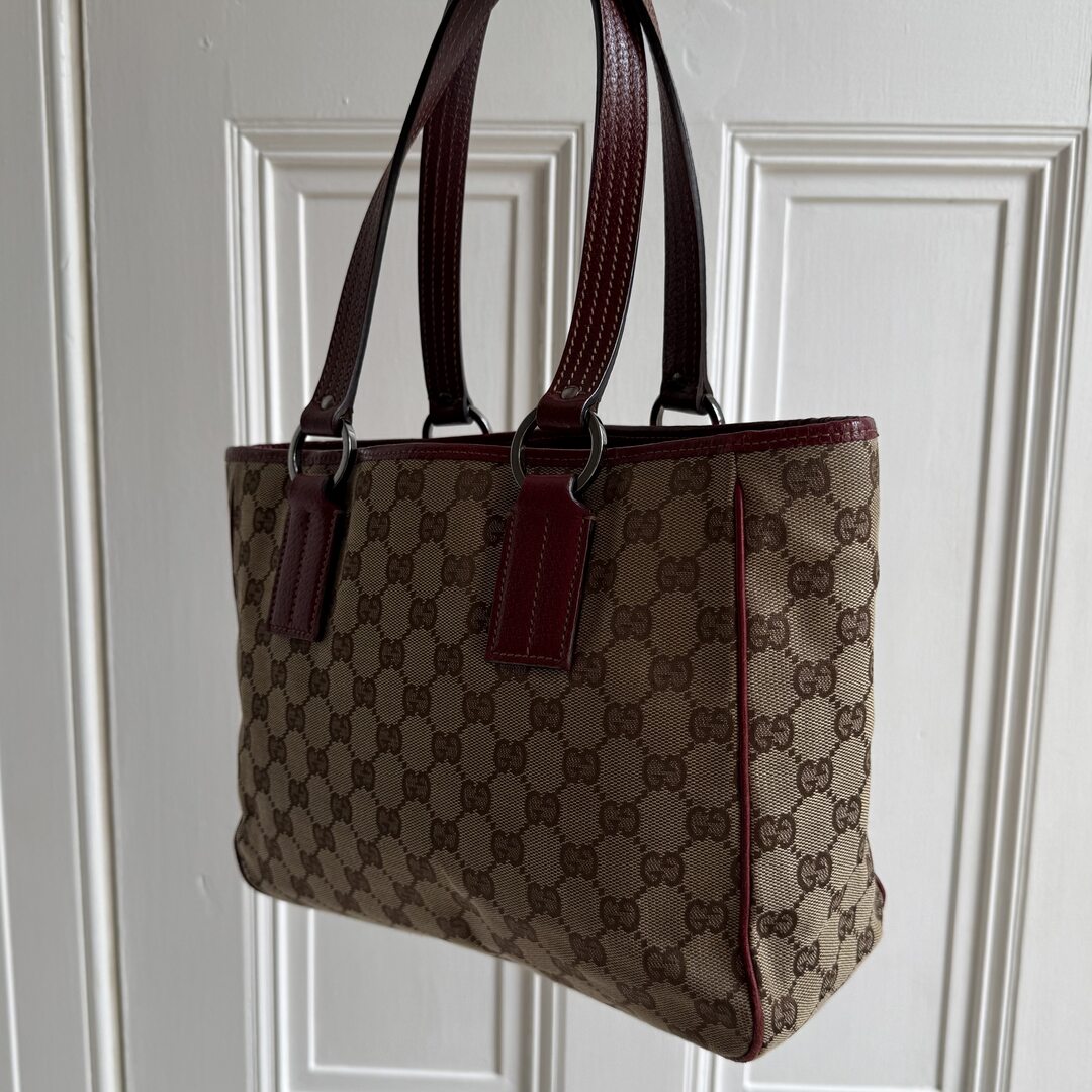 Gucci GG Monogram Canvas Red Tote Bag