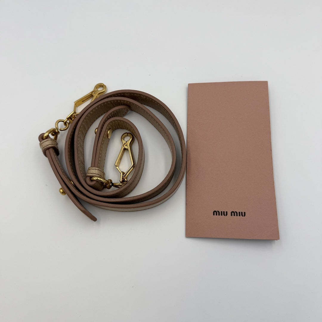 Miu Miu Vitello Beige Leather Handbag