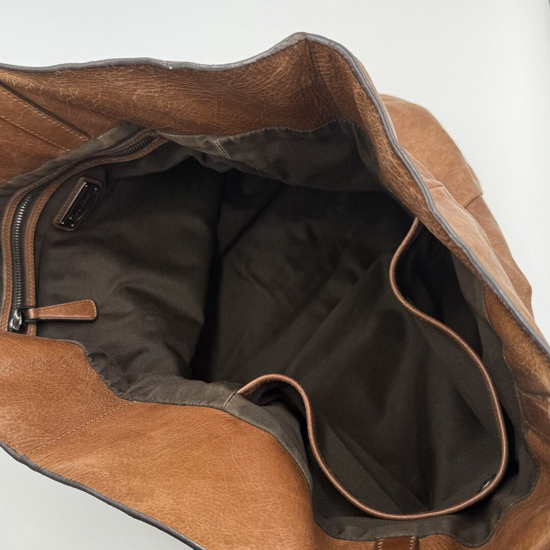 Miu Miu Vitello Brown Leather Tote Bag