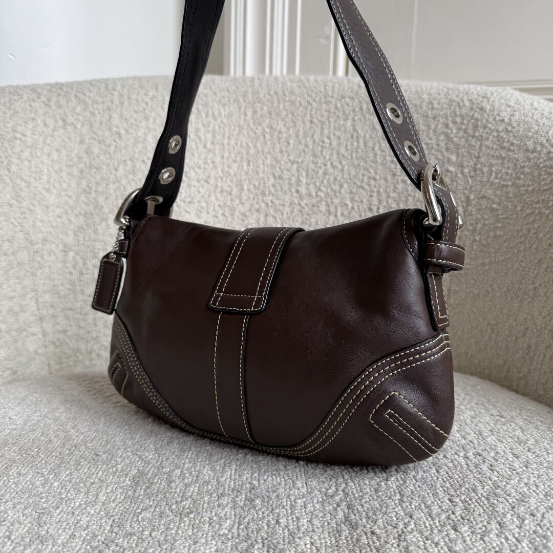 Coach Mini Soho Leather Dark Brown Shoulder Bag