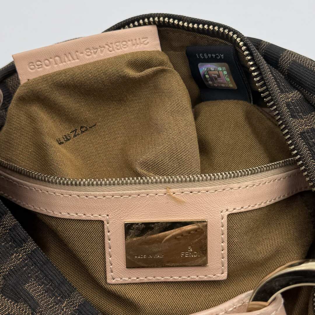 Fendi Zucca Charm Pink Shoulder Bag