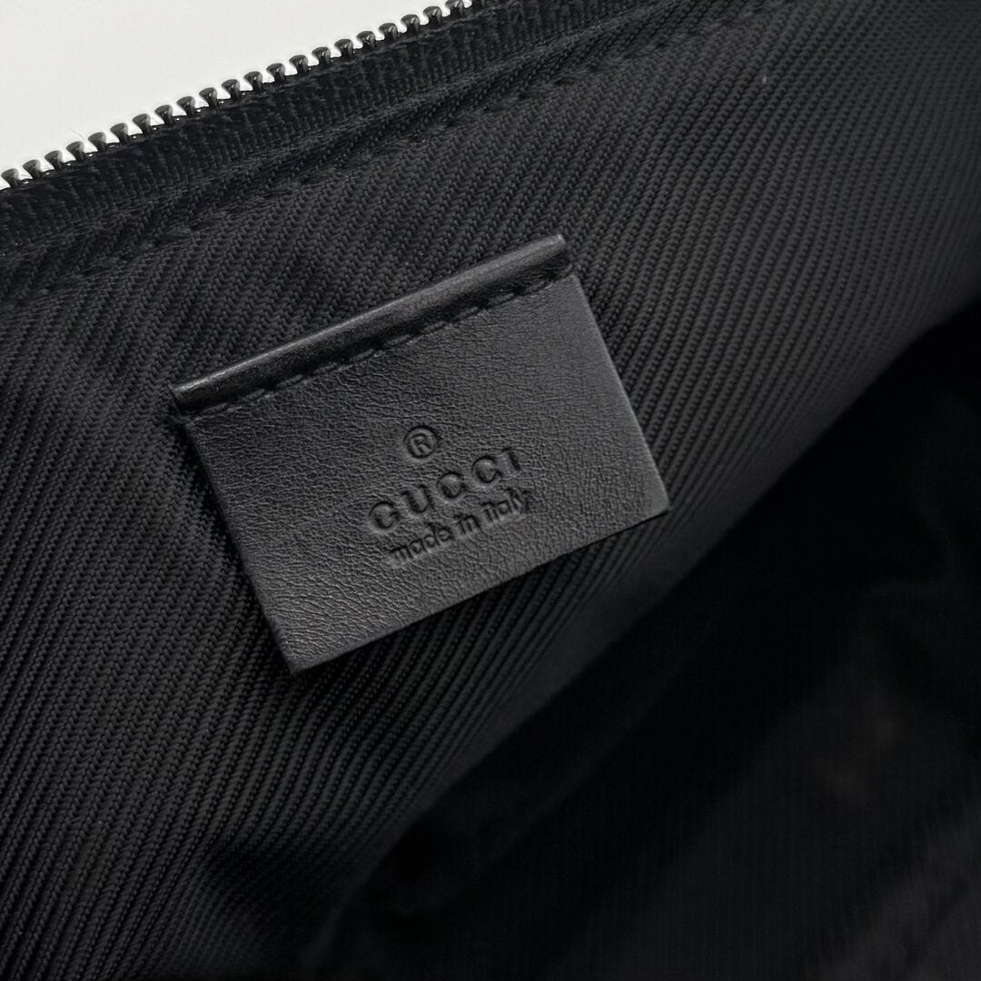 Gucci GG Monogram Black Boat Pochette Handbag