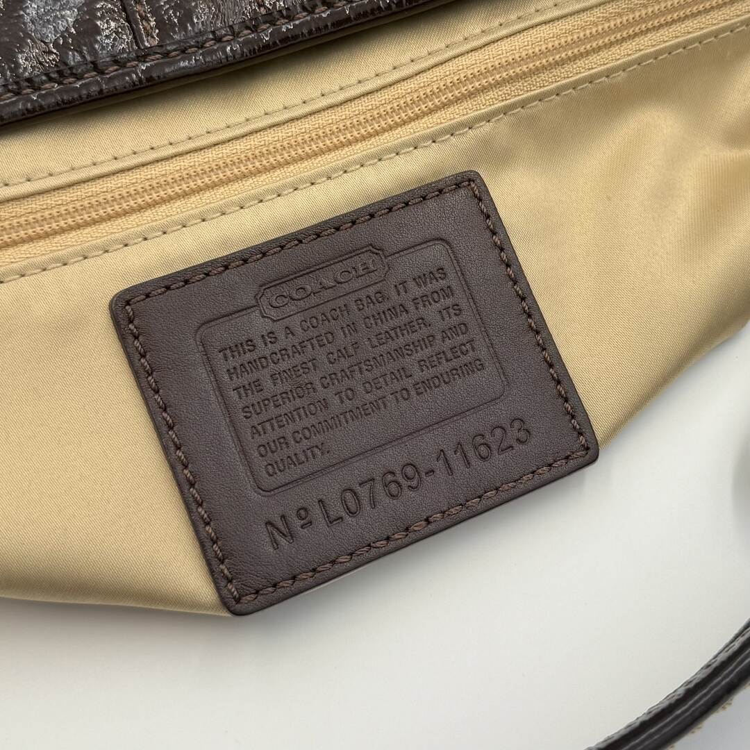 Coach Hobo Patent Leather Dark Brown Shoulder Bag