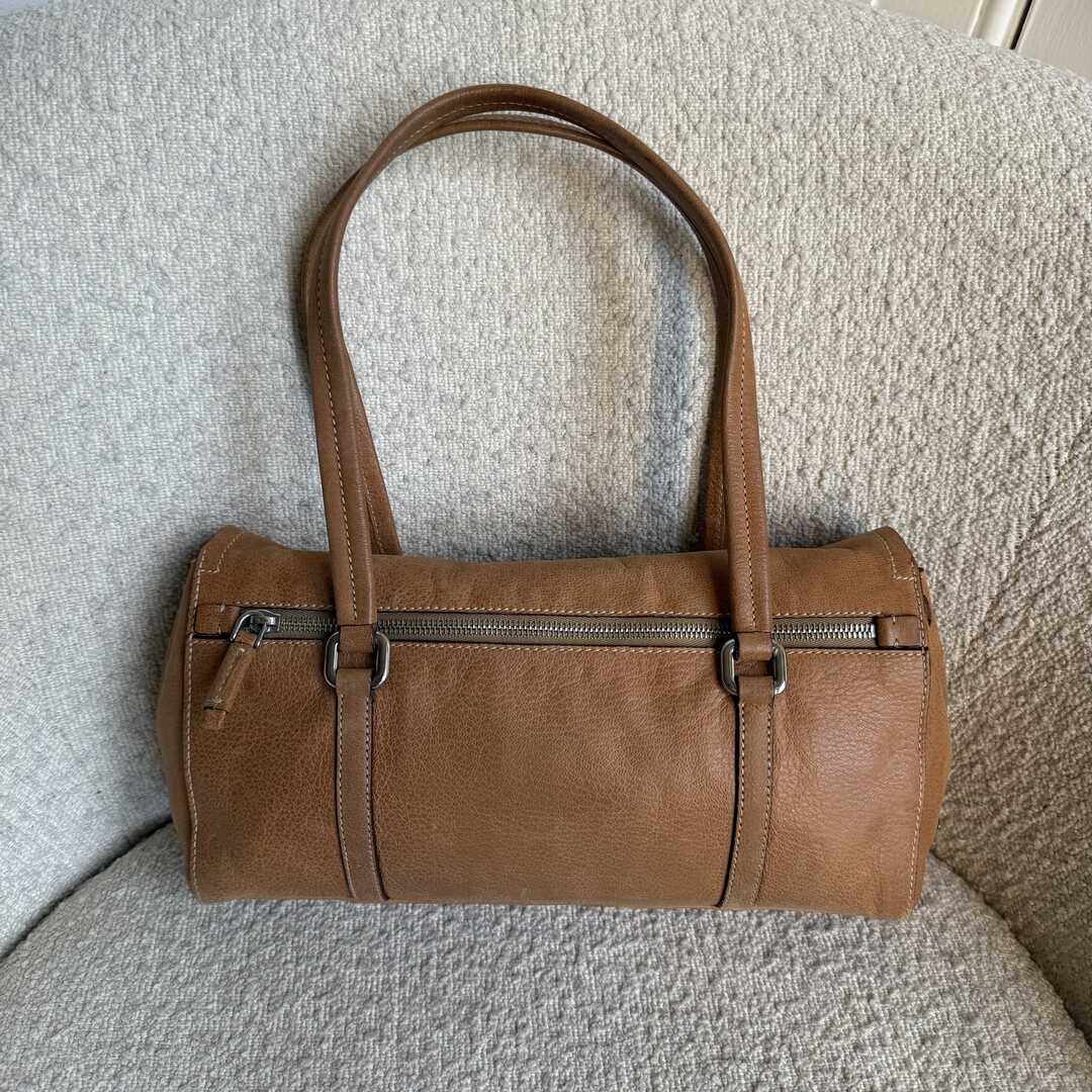 2005 Prada Vitello Easy Leather Brown Shoulder Bag