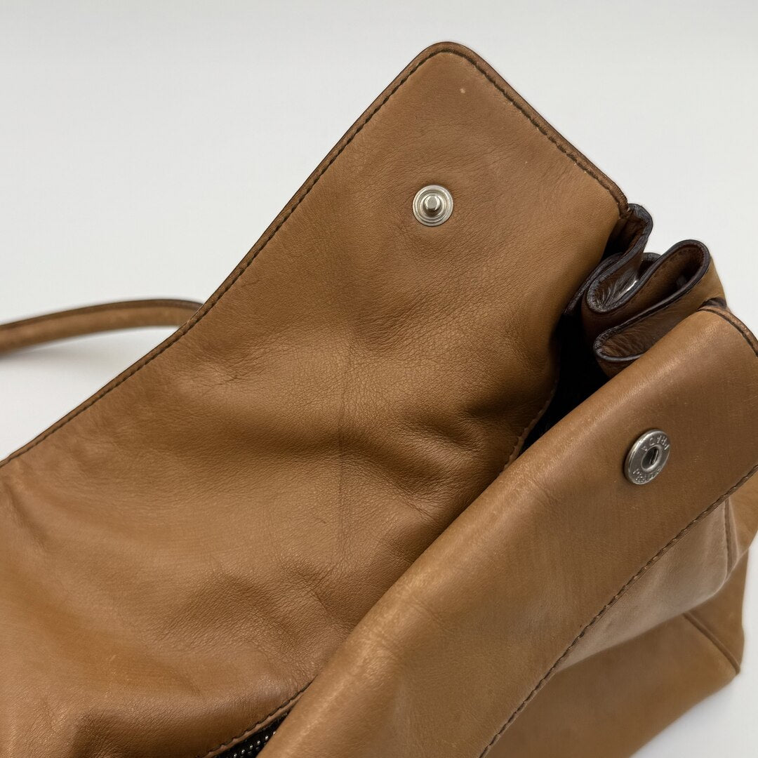 Prada Easy Leather Brown Shoulder Bag