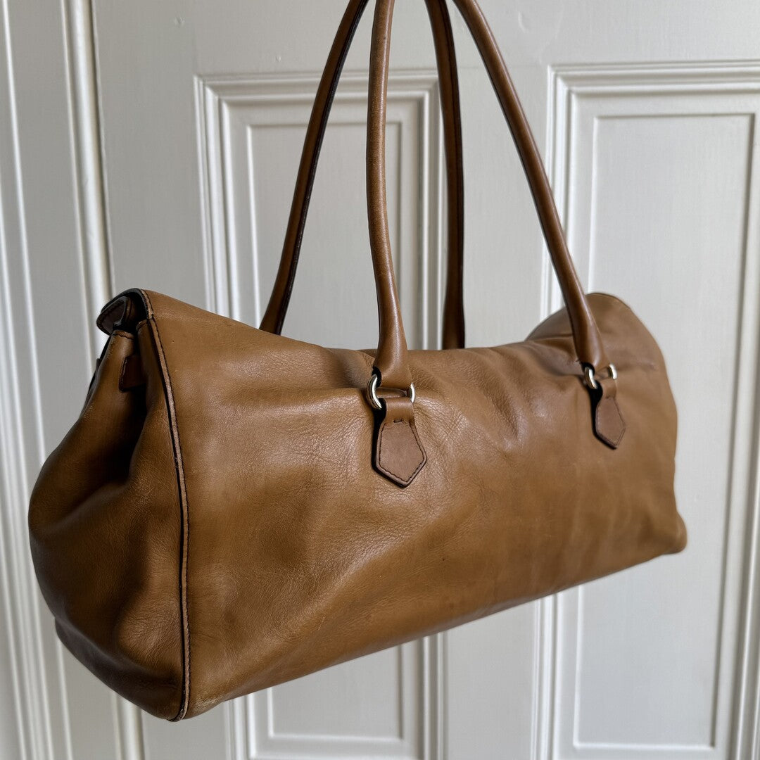 Prada Easy Leather Brown Shoulder Bag