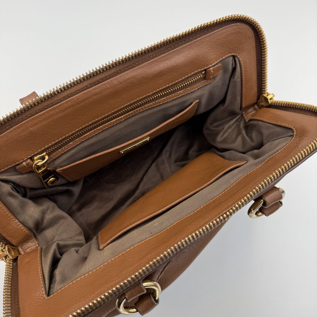 Miu Miu Vitello Madras Leather Brown Handbag