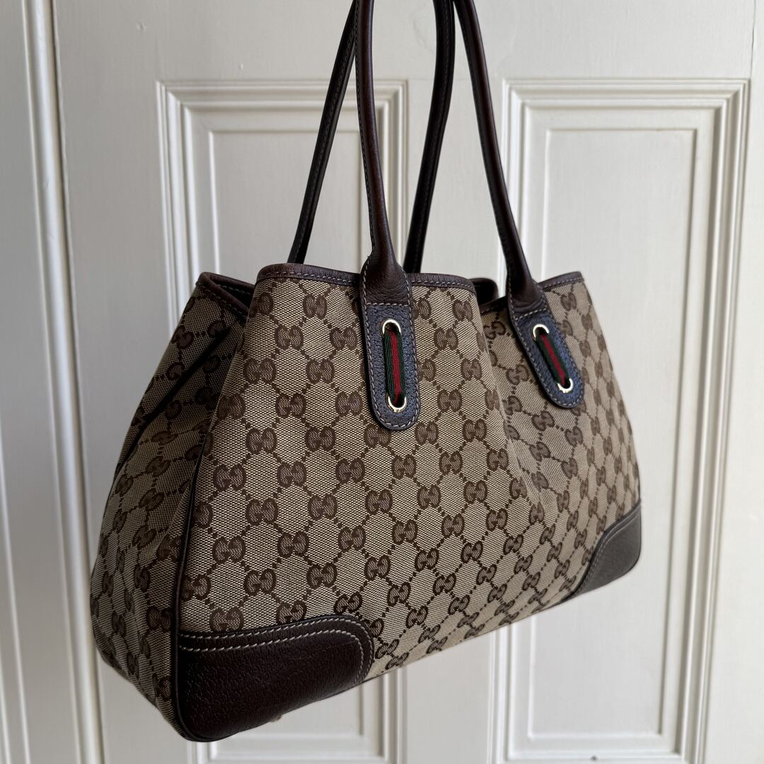 Gucci GG Canvas Princy Brown Tote Bag