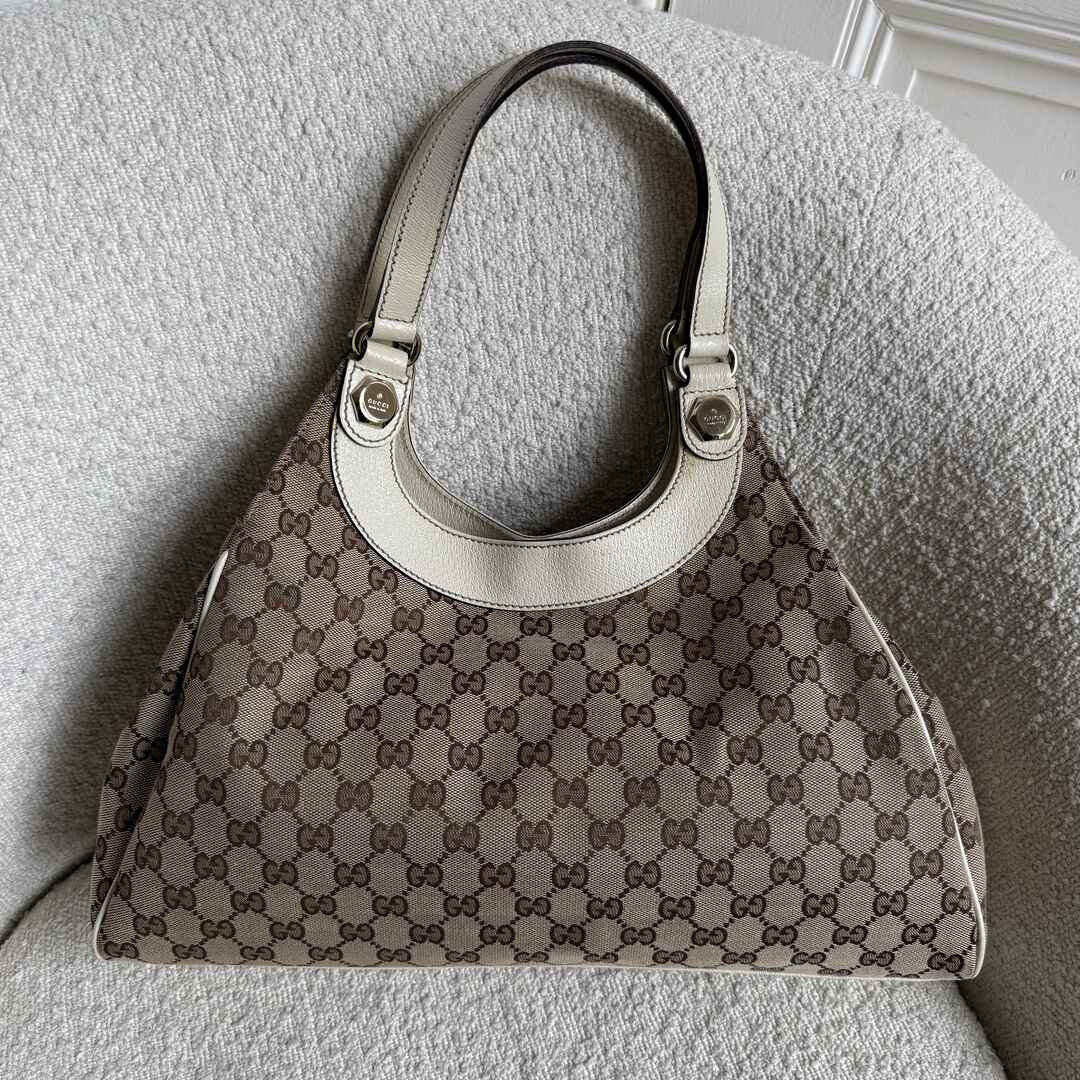 Gucci GG Monogram White Tote Bag