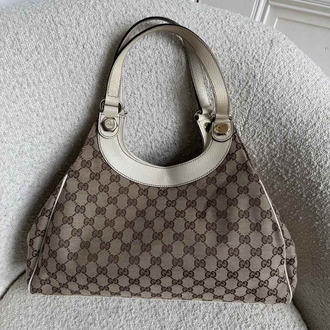Gucci GG Monogram White Tote Bag