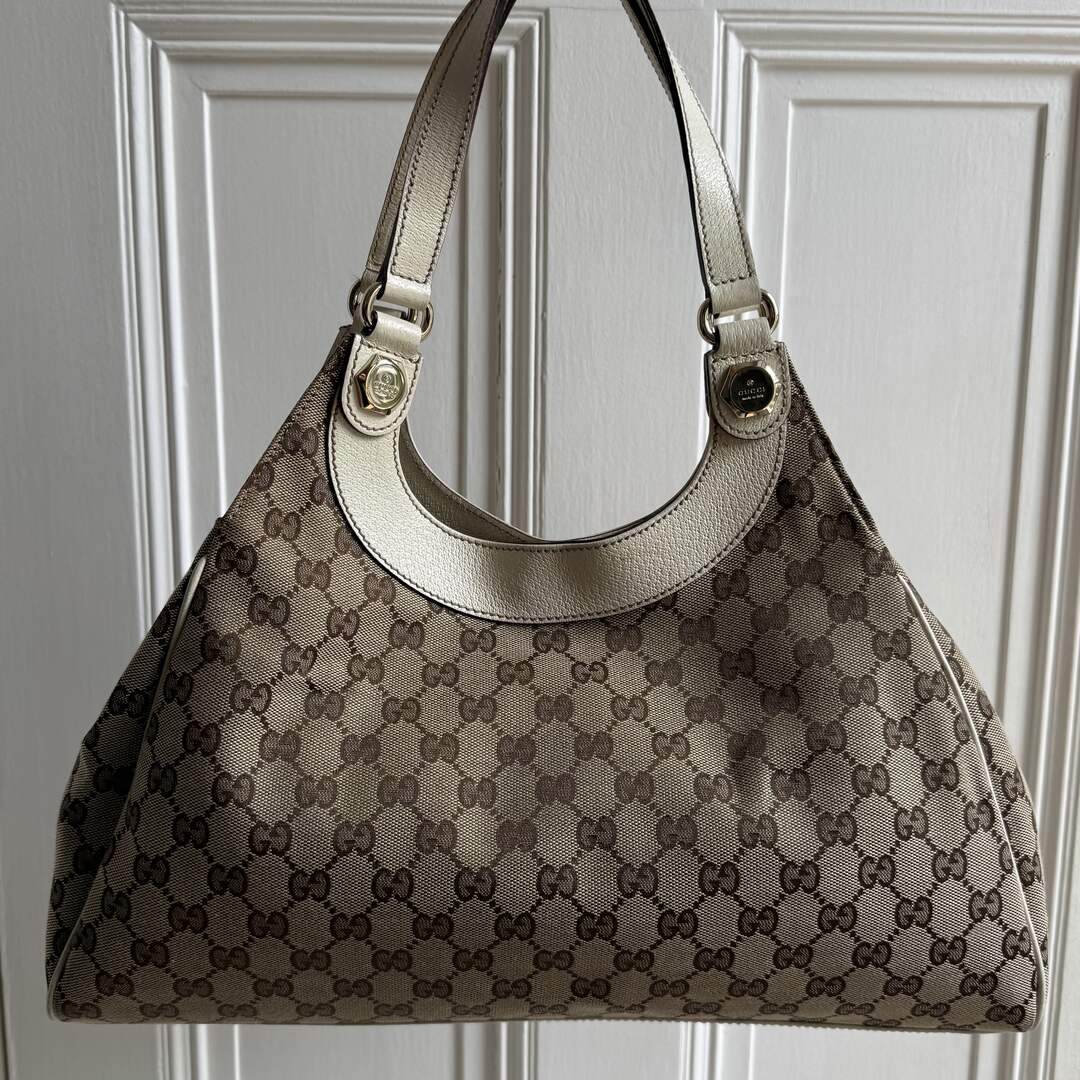 Gucci GG Monogram White Tote Bag