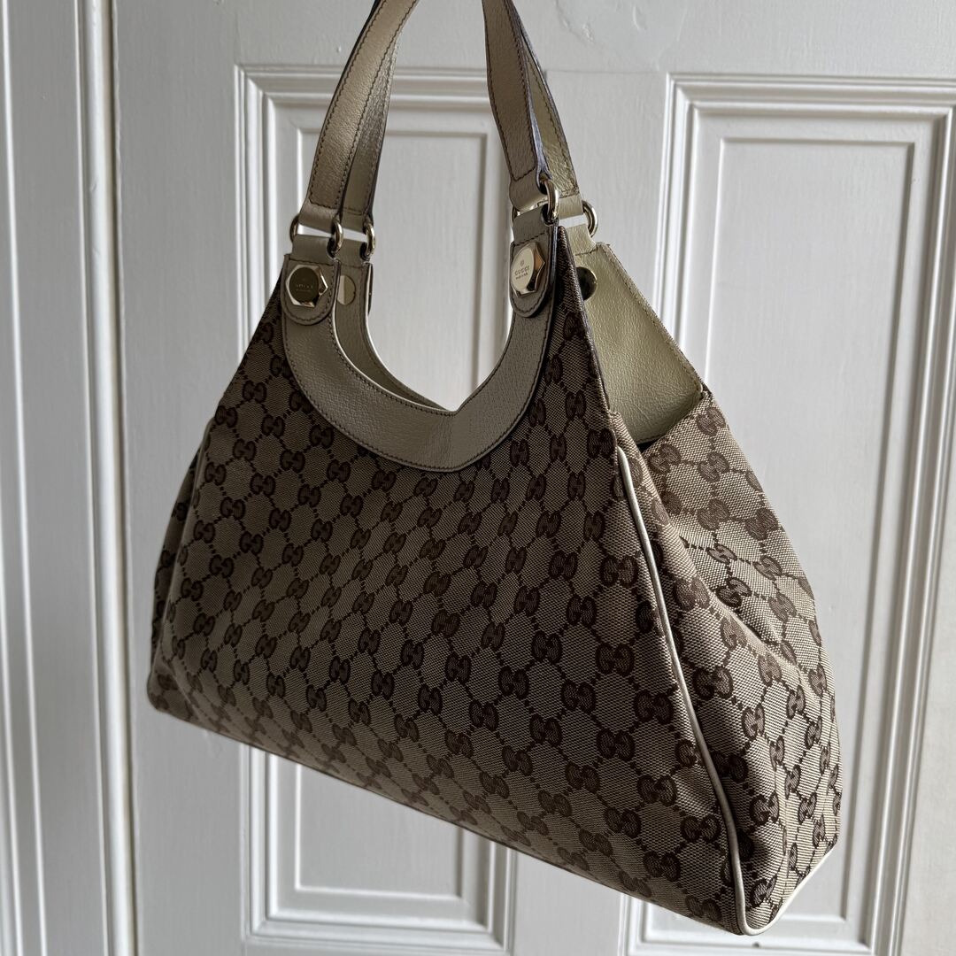 Gucci GG Monogram White Tote Bag