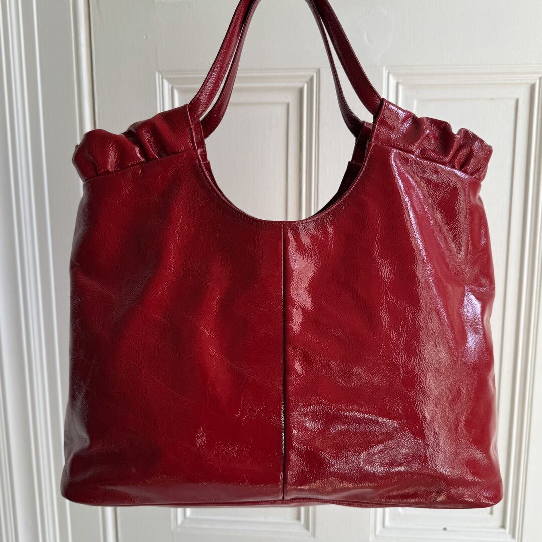 Yves Saint Laurent Hobo Patent Leather Red Tote Bag