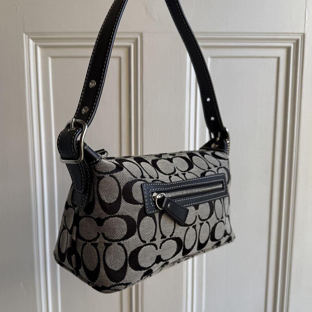 Coach Signature Sufflette Black Mini Shoulder Bag