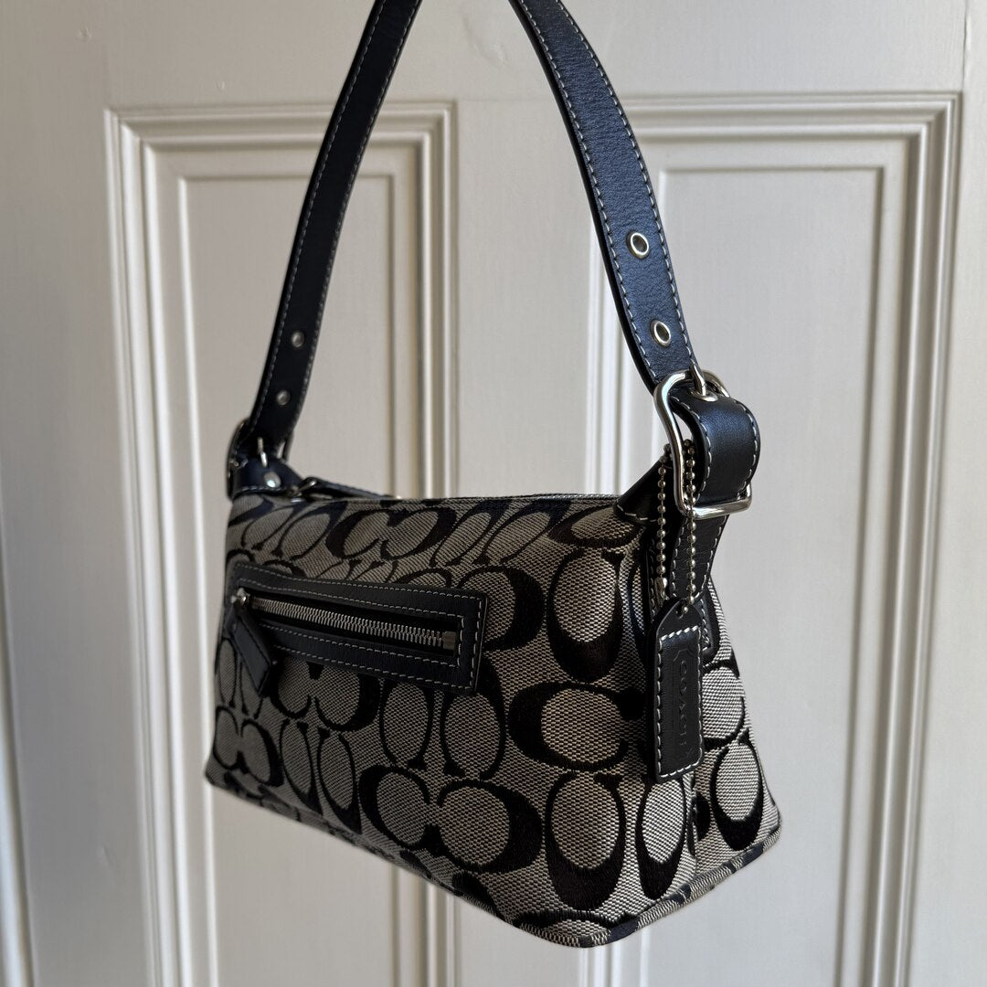 Coach Signature Sufflette Black Mini Shoulder Bag