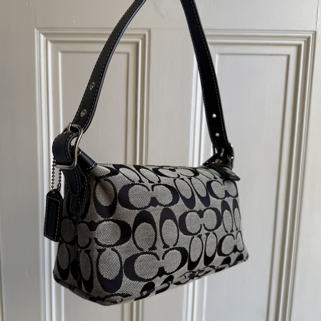 Coach Signature Sufflette Black Mini Shoulder Bag