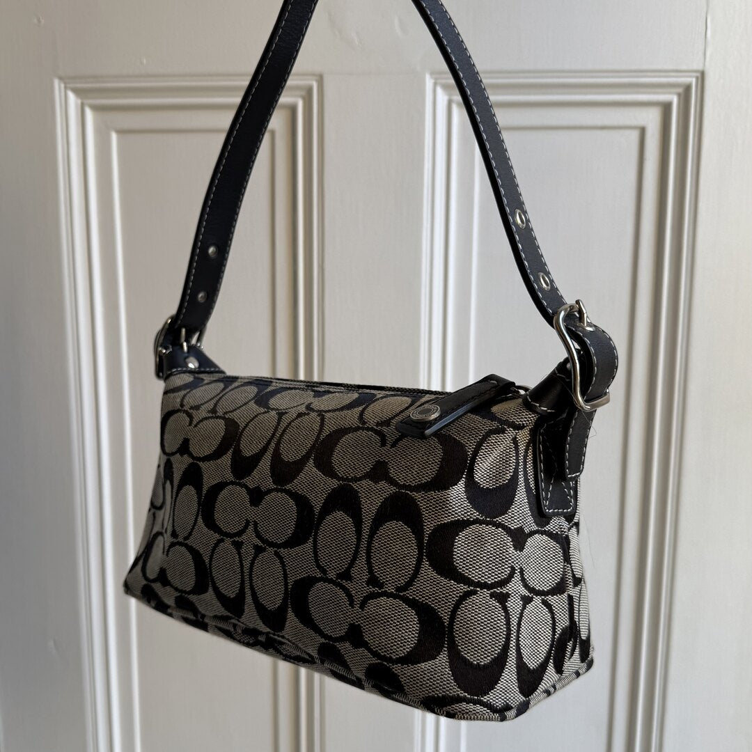 Coach Signature Sufflette Black Mini Shoulder Bag