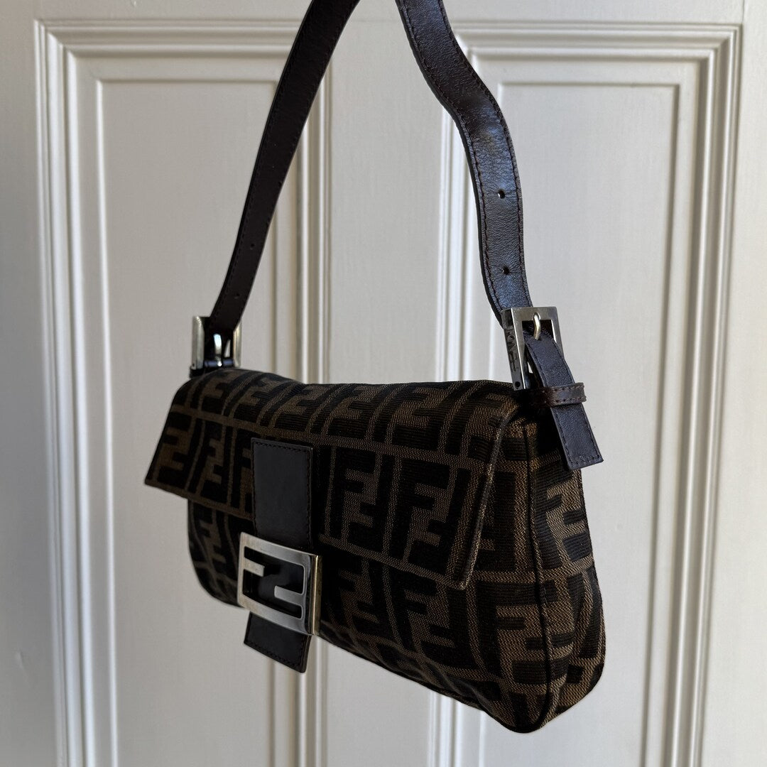 Fendi Mamma Baguette Zucca Shoulder Bag