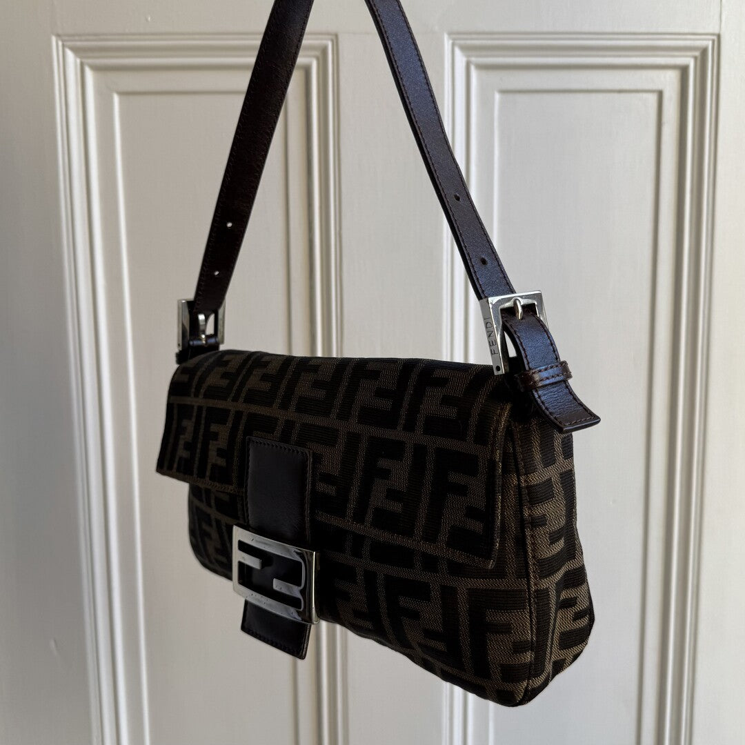 Fendi Mamma Baguette Zucca Shoulder Bag