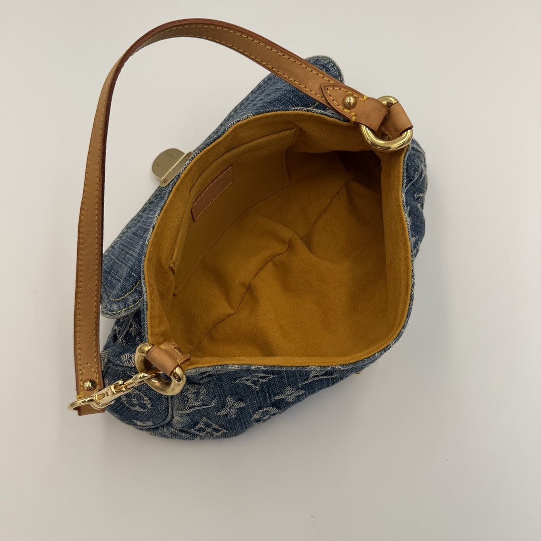 2006 Louis Vuitton Blue Denim Pleaty Shoulder Bag