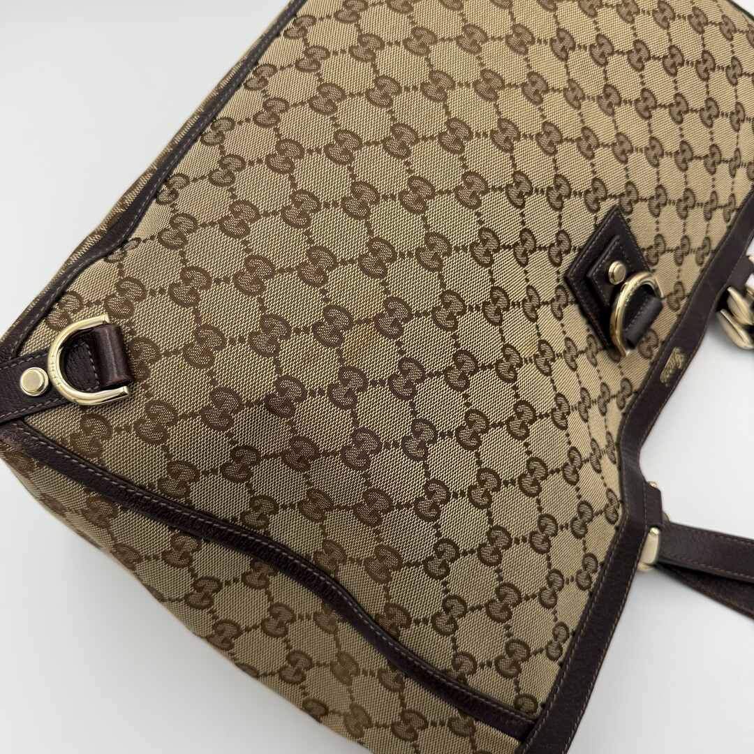 Gucci GG Canvas Abbey D-Ring Brown Tote Bag