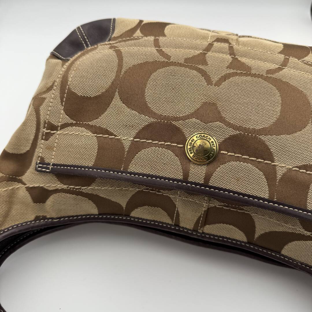 Coach Signature Hobo Brown Shoulder Bag