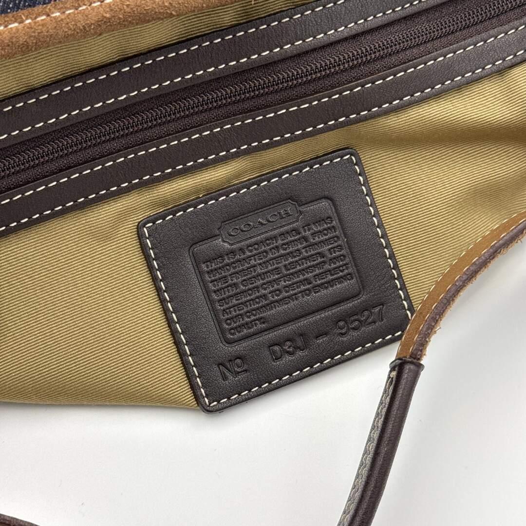 Coach Croissant Blue Denim Hobo Shoulder Bag