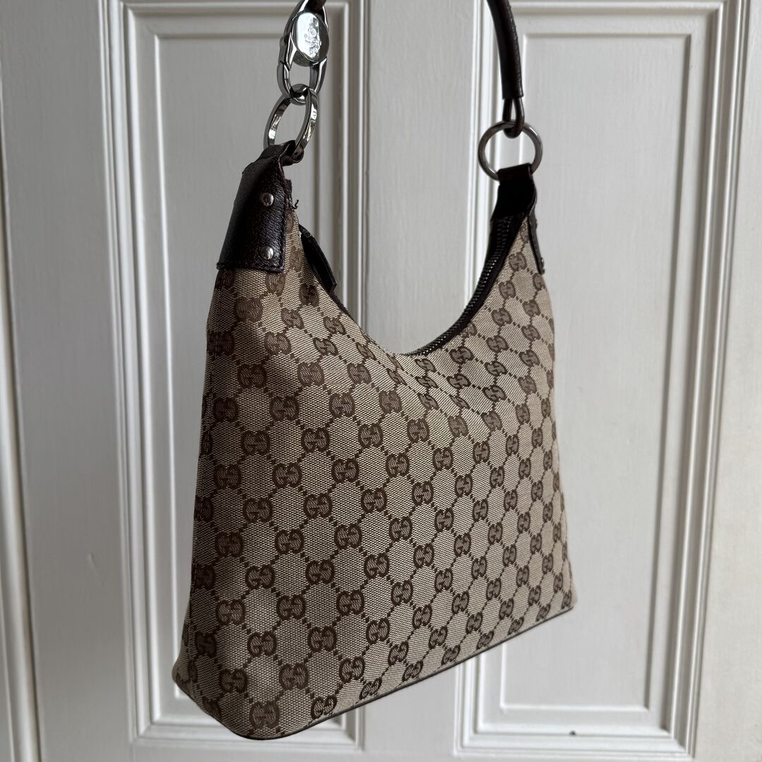 Gucci GG Canvas Brown Shoulder Bag