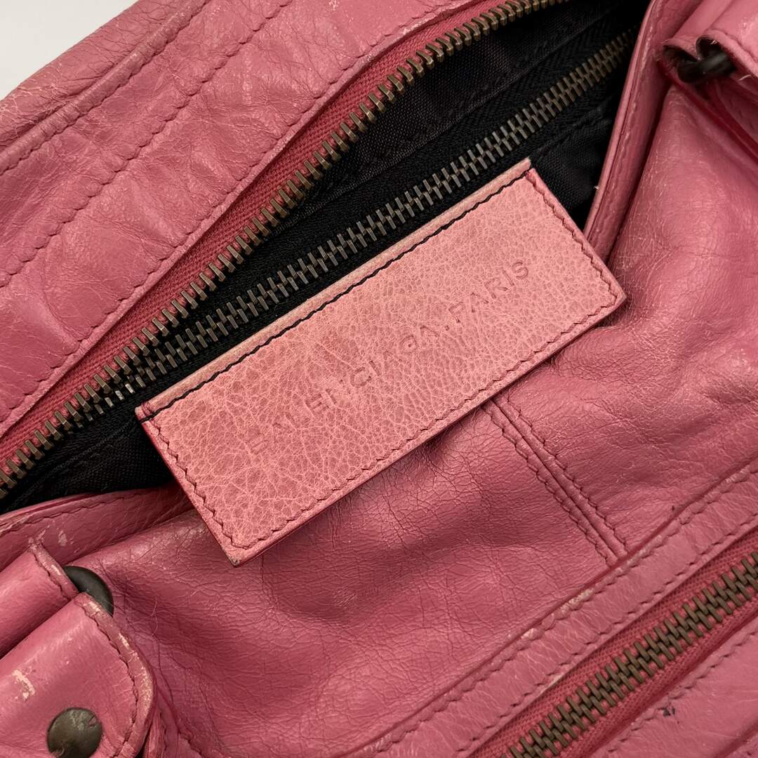 2003 Balenciaga The City Leather Pink Shoulder Bag
