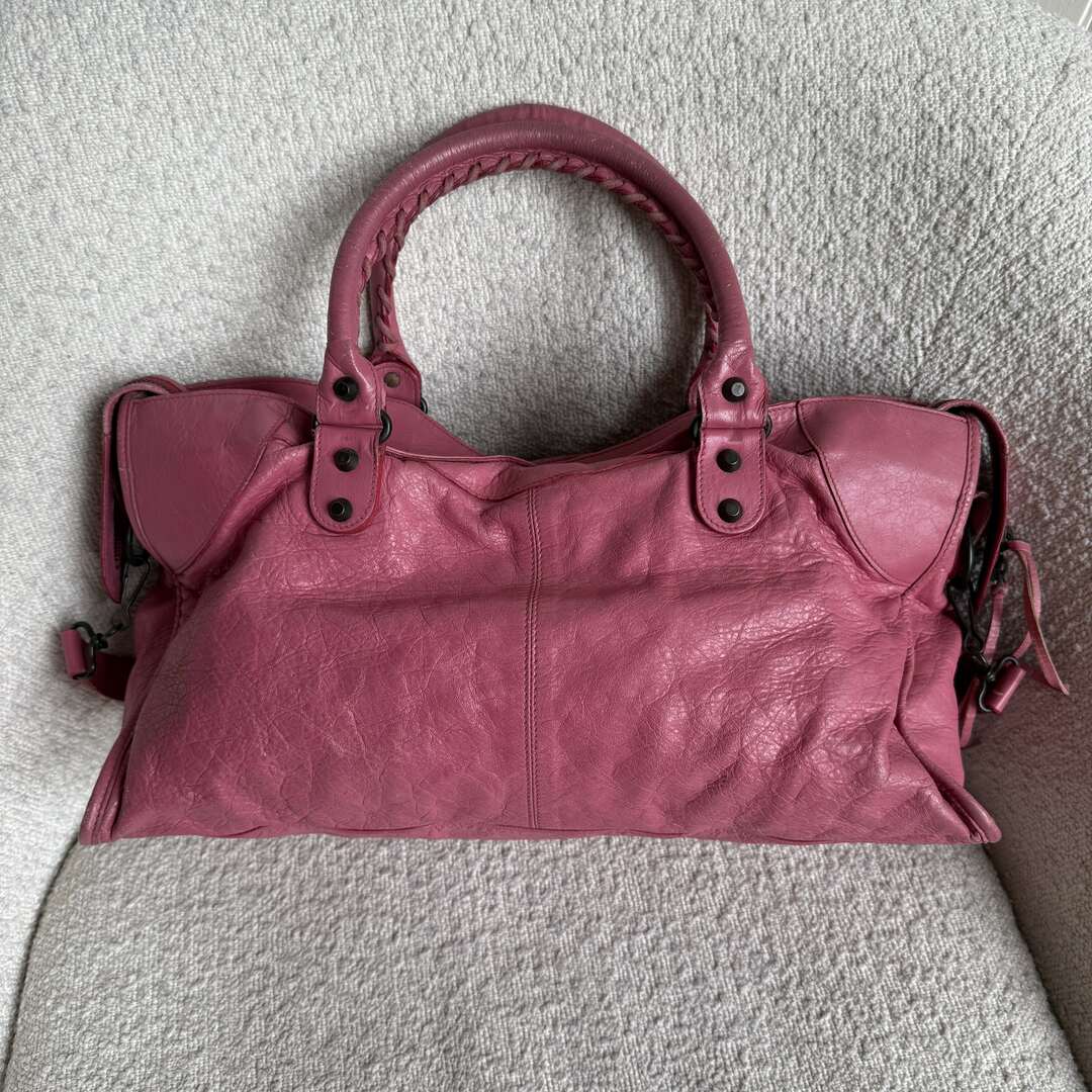 2003 Balenciaga The City Leather Pink Shoulder Bag