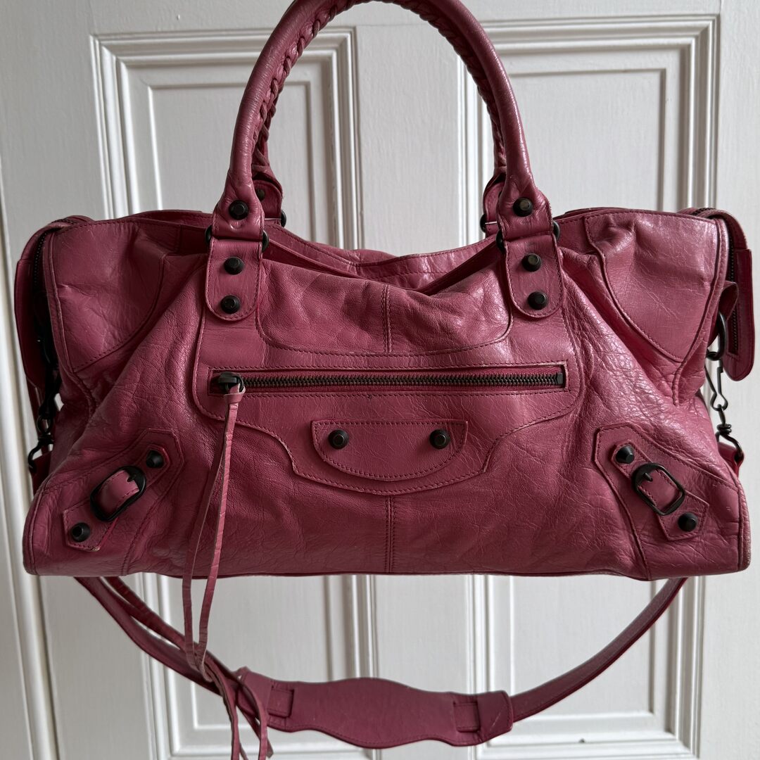 2003 Balenciaga The City Leather Pink Shoulder Bag