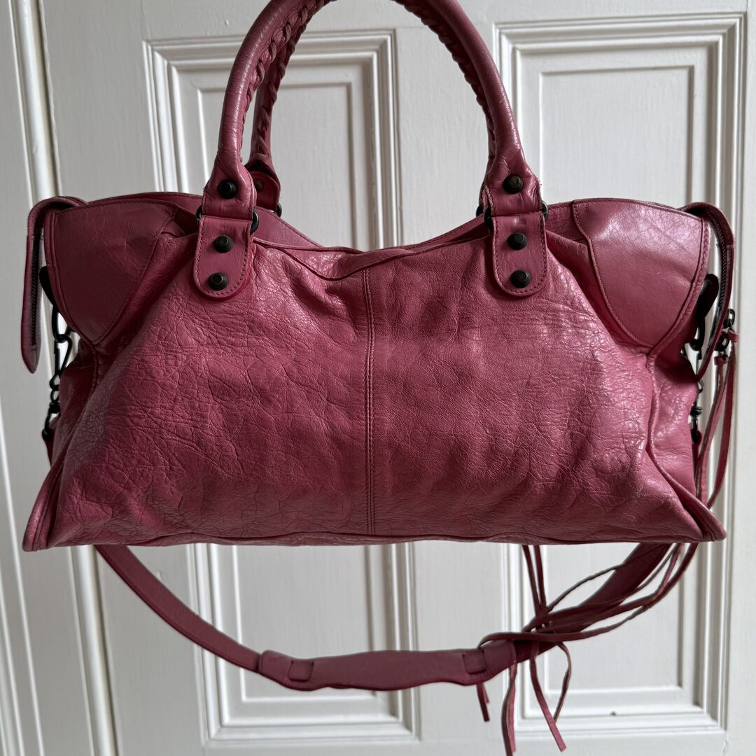 2003 Balenciaga The City Leather Pink Shoulder Bag