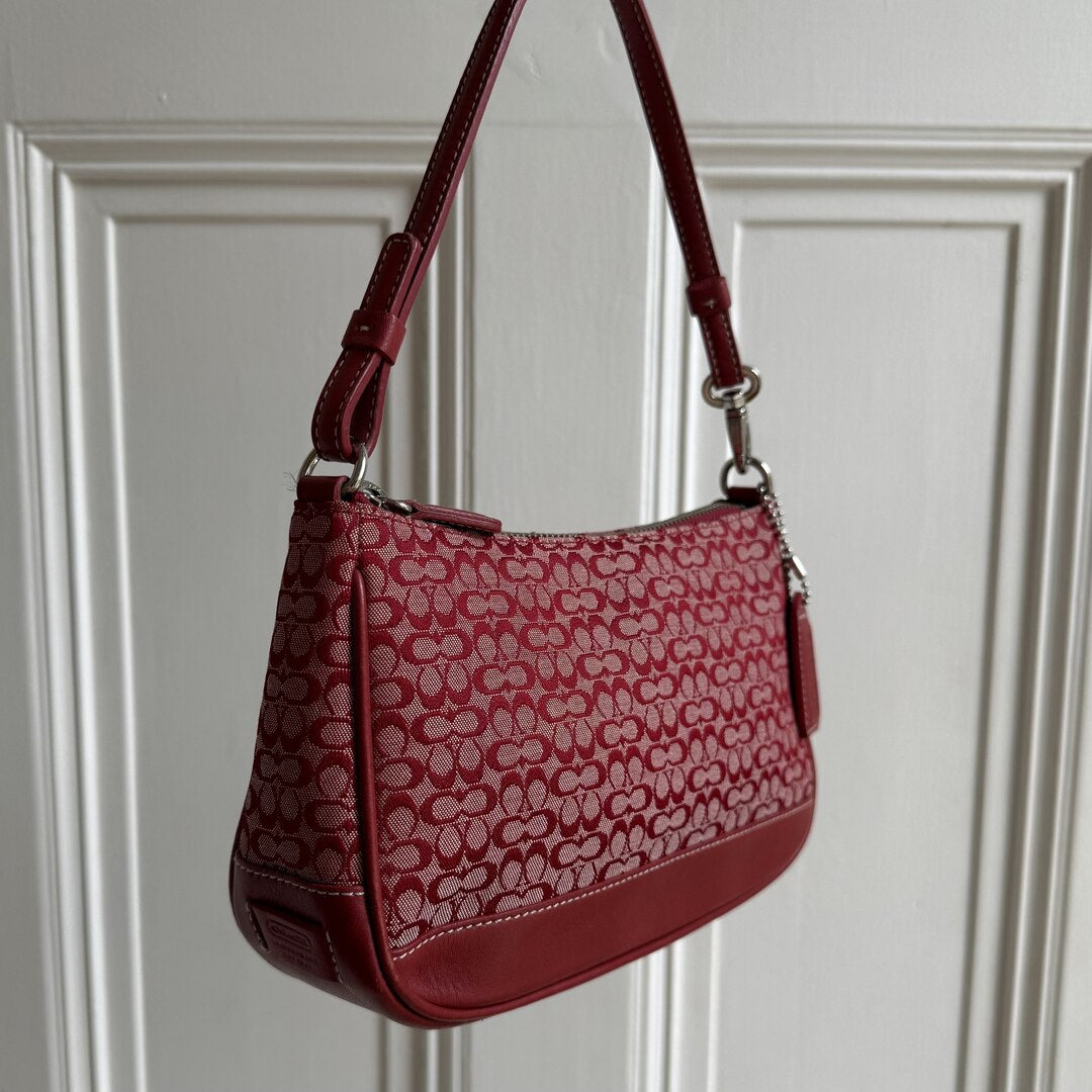 Rare Coach Mini Signature Demi Red Shoulder Bag