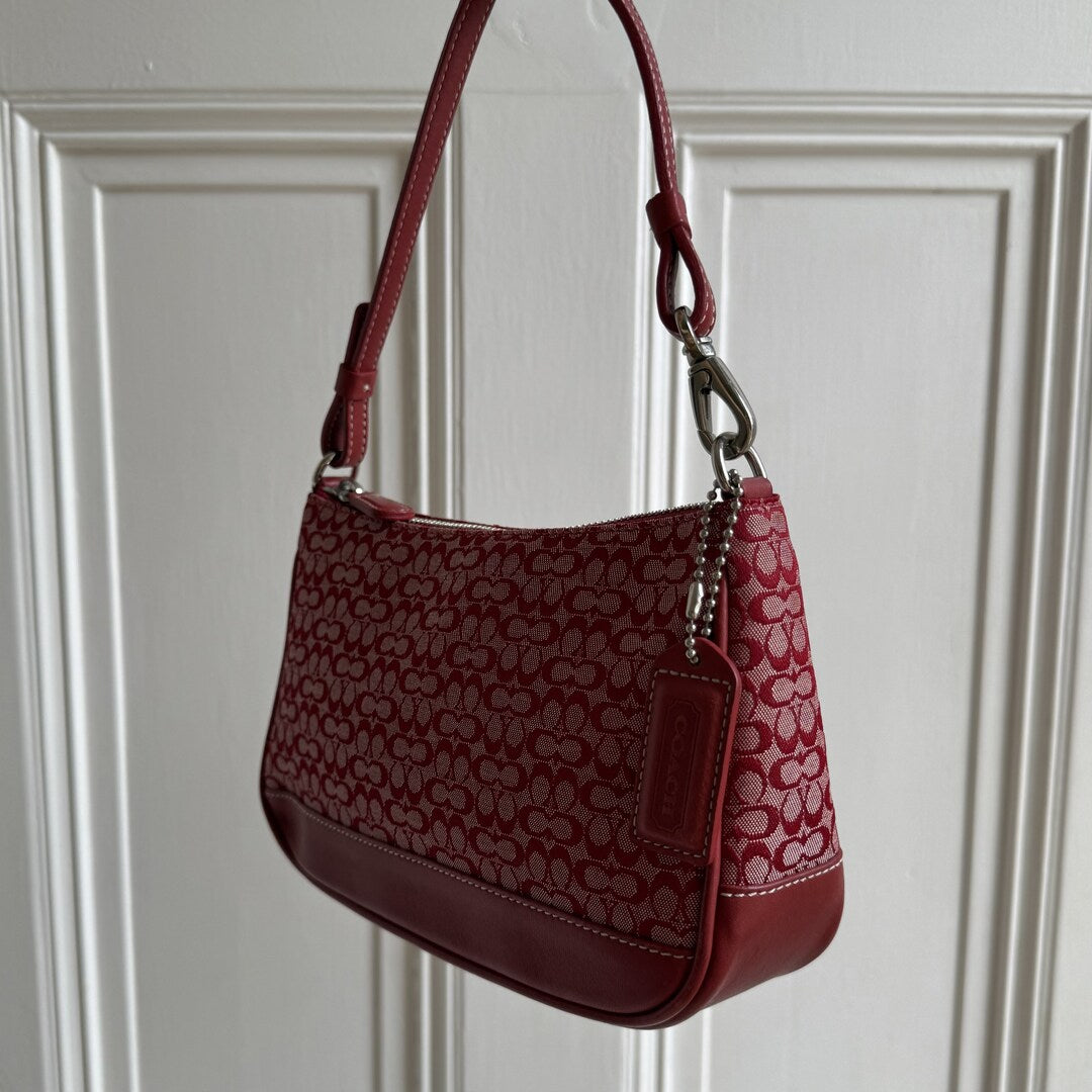 Rare Coach Mini Signature Demi Red Shoulder Bag